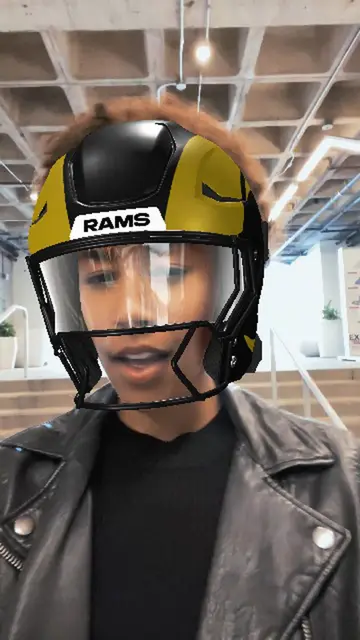 Rams Helmet AR lens preview